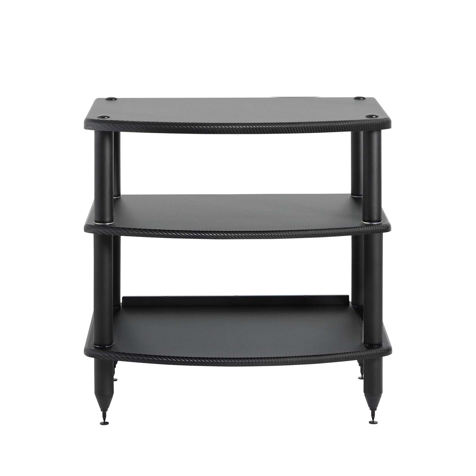 Pangea Audio Vulcan 3 Shelf Rack - Carbon Fiber Vinyl with Black Posts