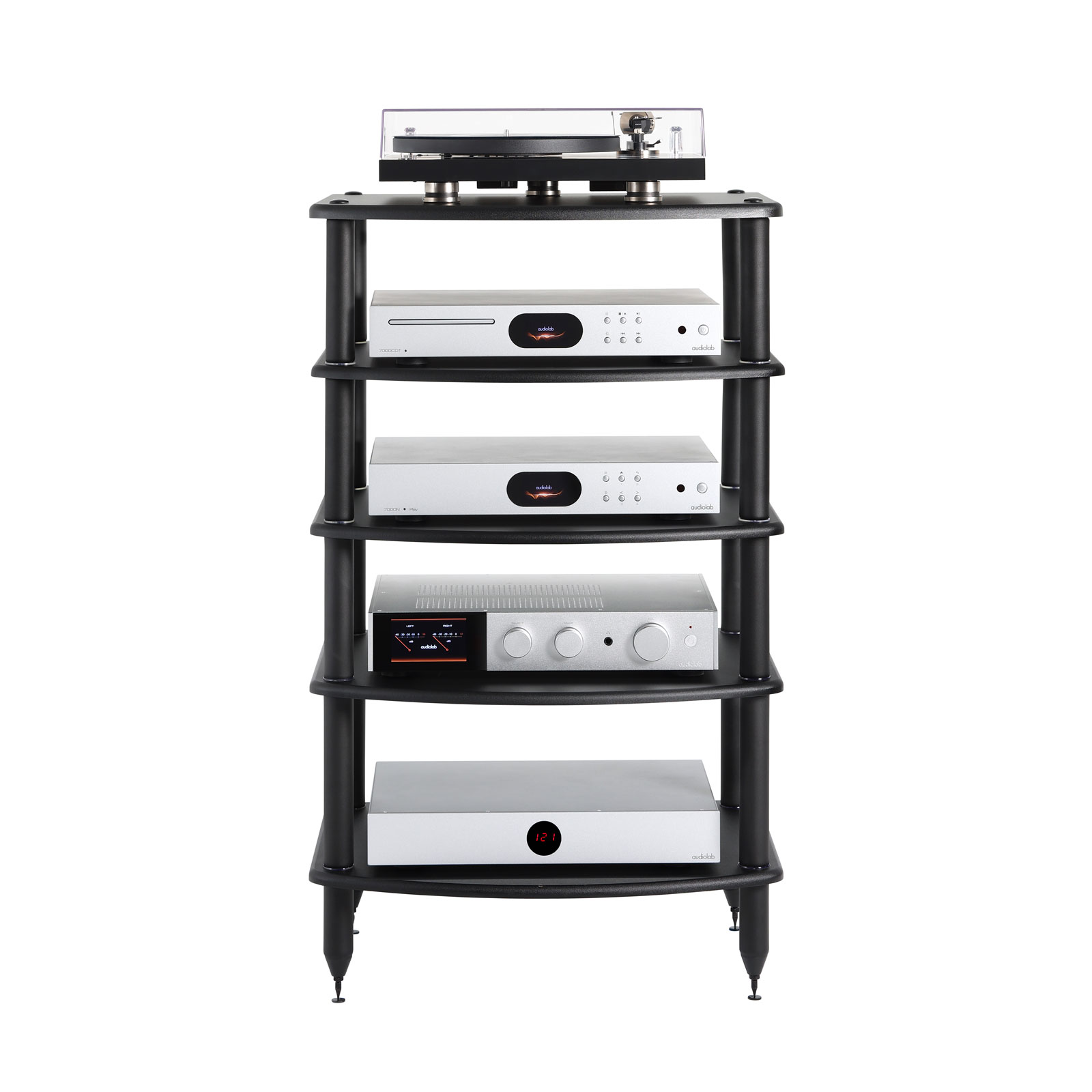 Pangea Audio Vulcan 5-Shelf Audio Rack - Black Shelves - New