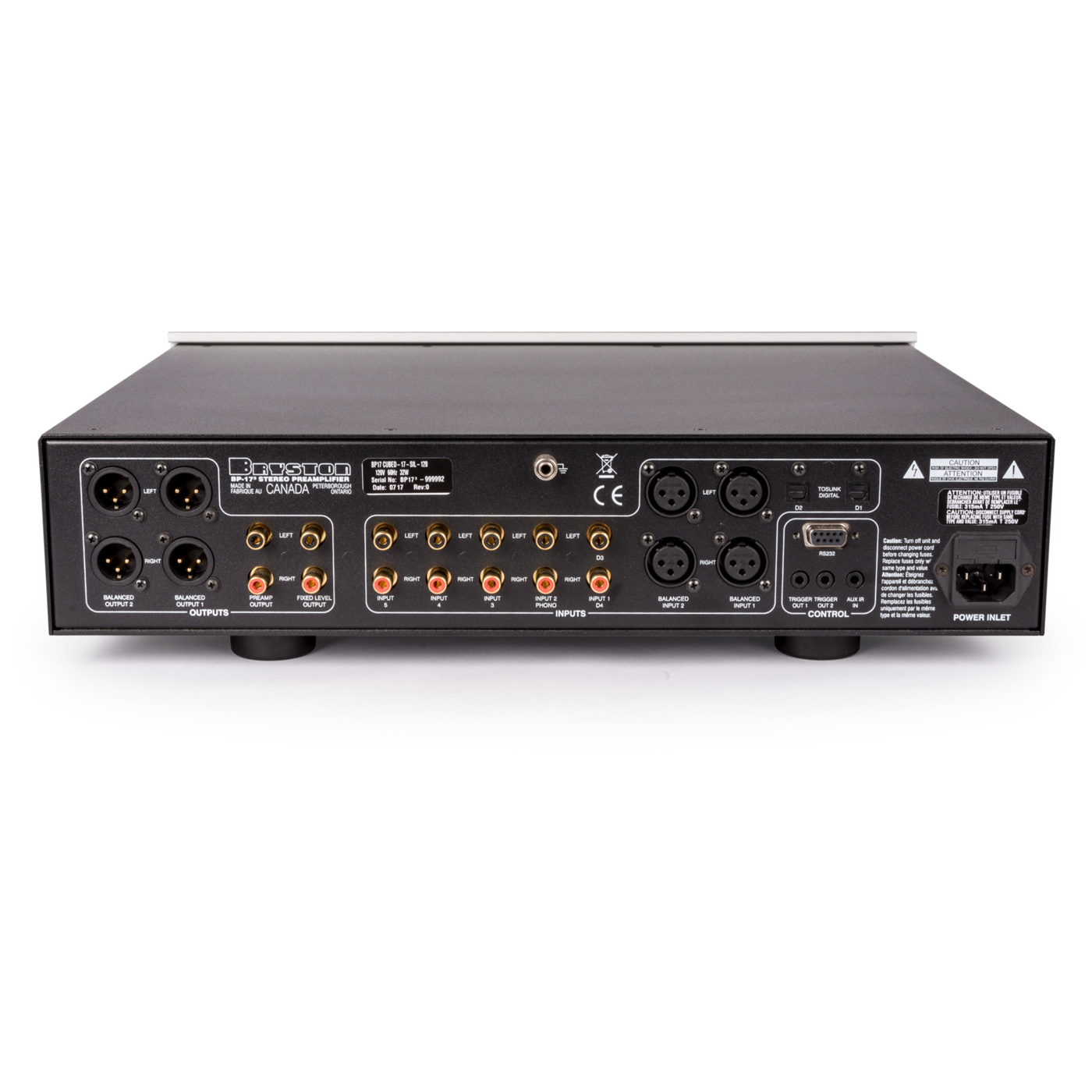 Bryston BP-17³DP Stereo Preamp with DAC & MM Phono - Black, 19 Inch