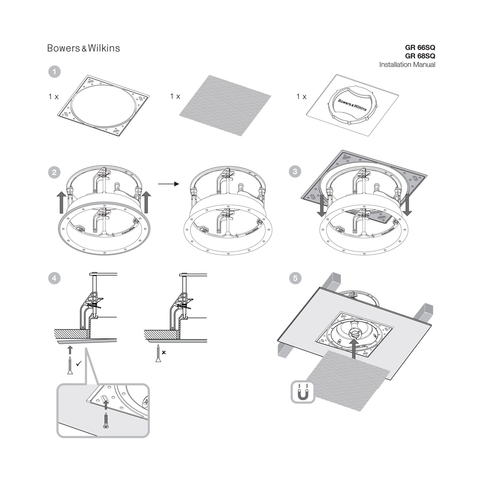 Parts of Bowers & Wilkins Square Grill