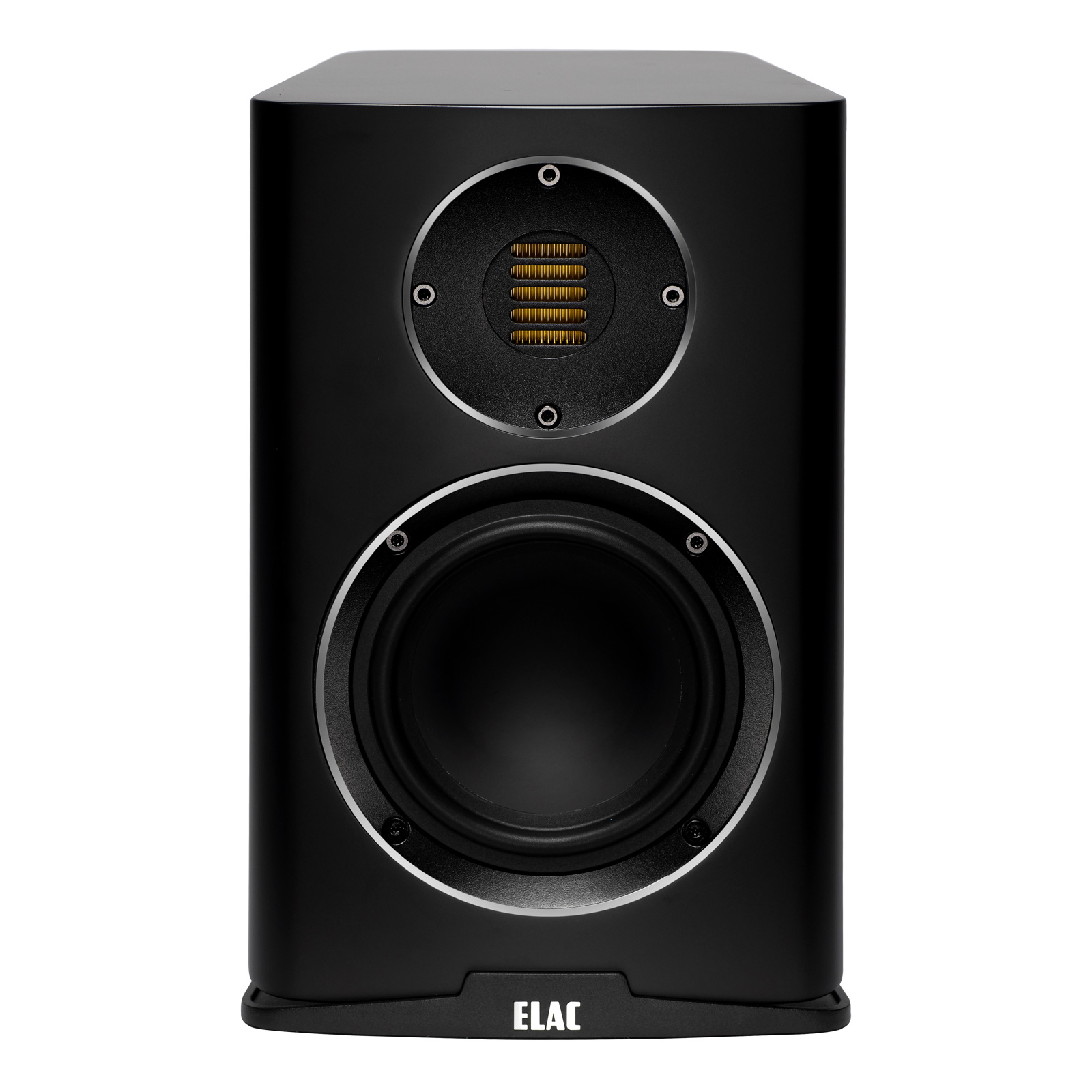 Front of ELAC Carina BS 243.4 Bookshelf Speakers