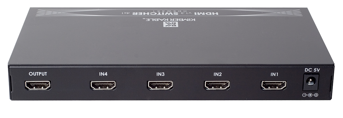 Back of Kimber Kable SW 41 HDMI 1.3 Switcher
