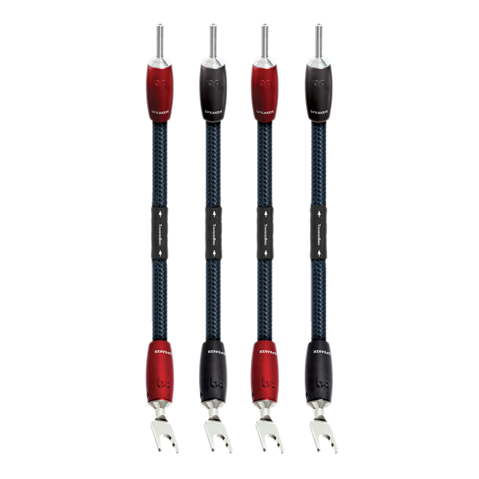 ケーブル・シールド audioquest THUNDER BIRD BIWIRE JUMPERS AudioQuest ThunderBird BiWire Jumpers Set of 4 jumpers for
