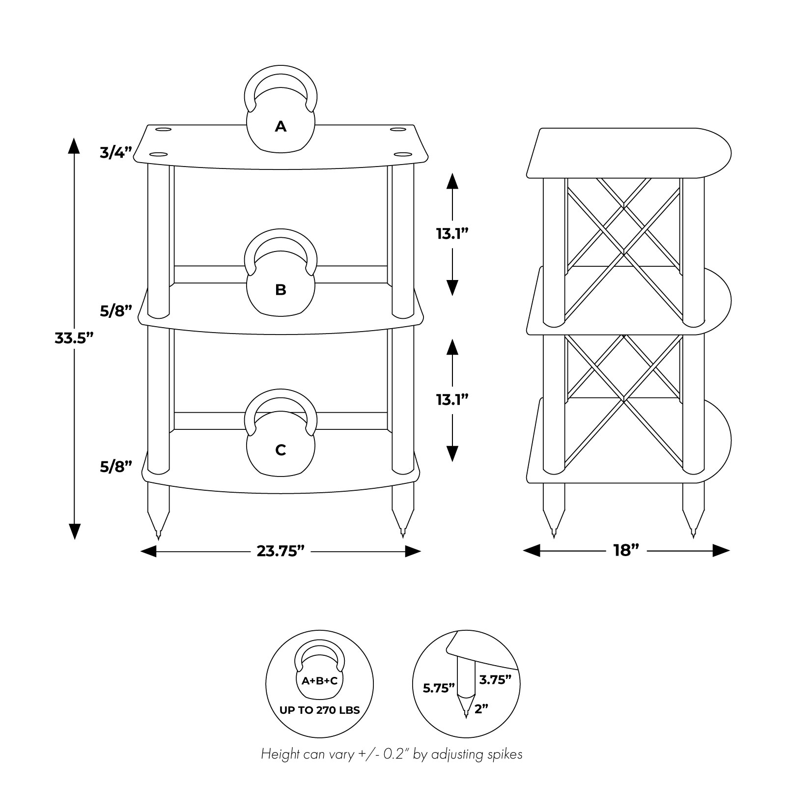 Pangea Audio Vulcan LP Storage Rack - Carbon Fiber