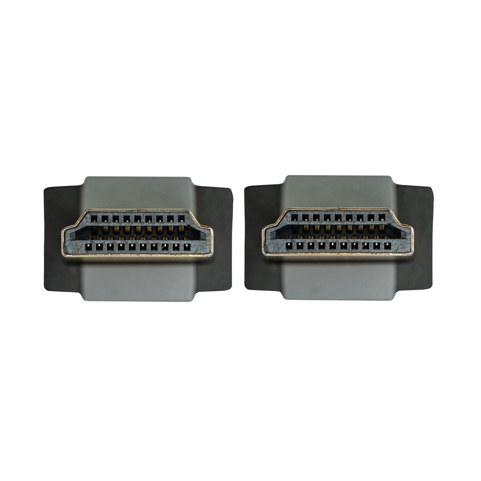 Close-up of Pangea HDMI connector pins showing gold-plated 19-pin interface design