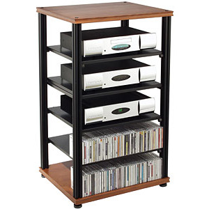 Salamander Synergy S40 6-Shelf Audio Rack - Cherry/Black