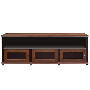 Salamander Synergy Triple 20 OC with Triple-Width Shelf  with Walnut shelves and Black Posts