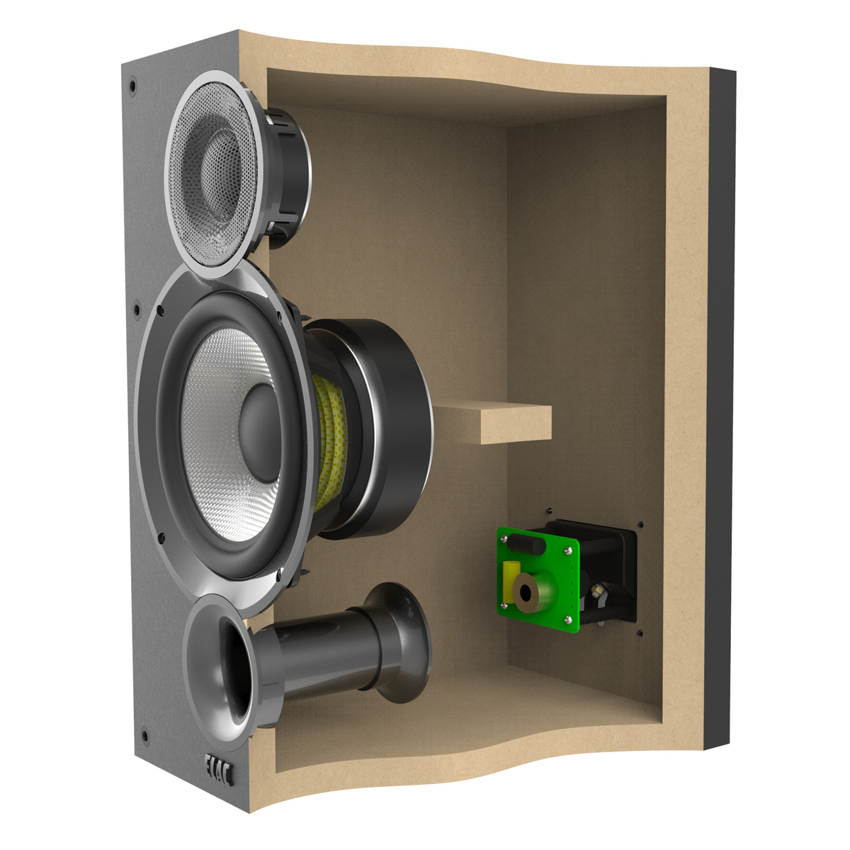 Interior of ELAC Debut 2.0 B6.2 Bookshelf Speakers