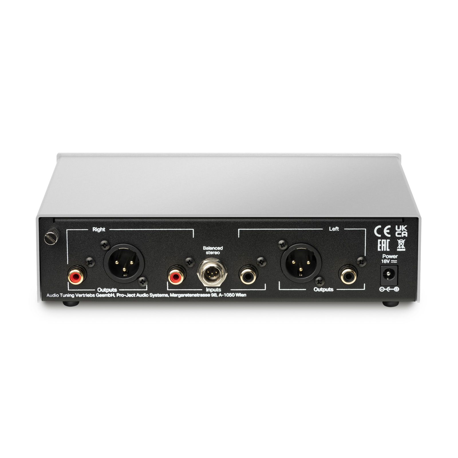 Back of Pro-Ject Phono Box S3 B Phono Preamplifier