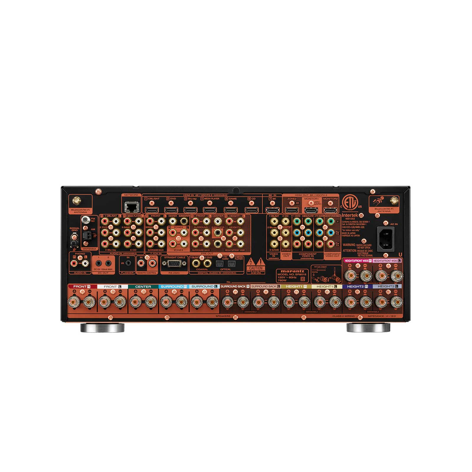 Back of Marantz SR8015 Home Theater Receiver