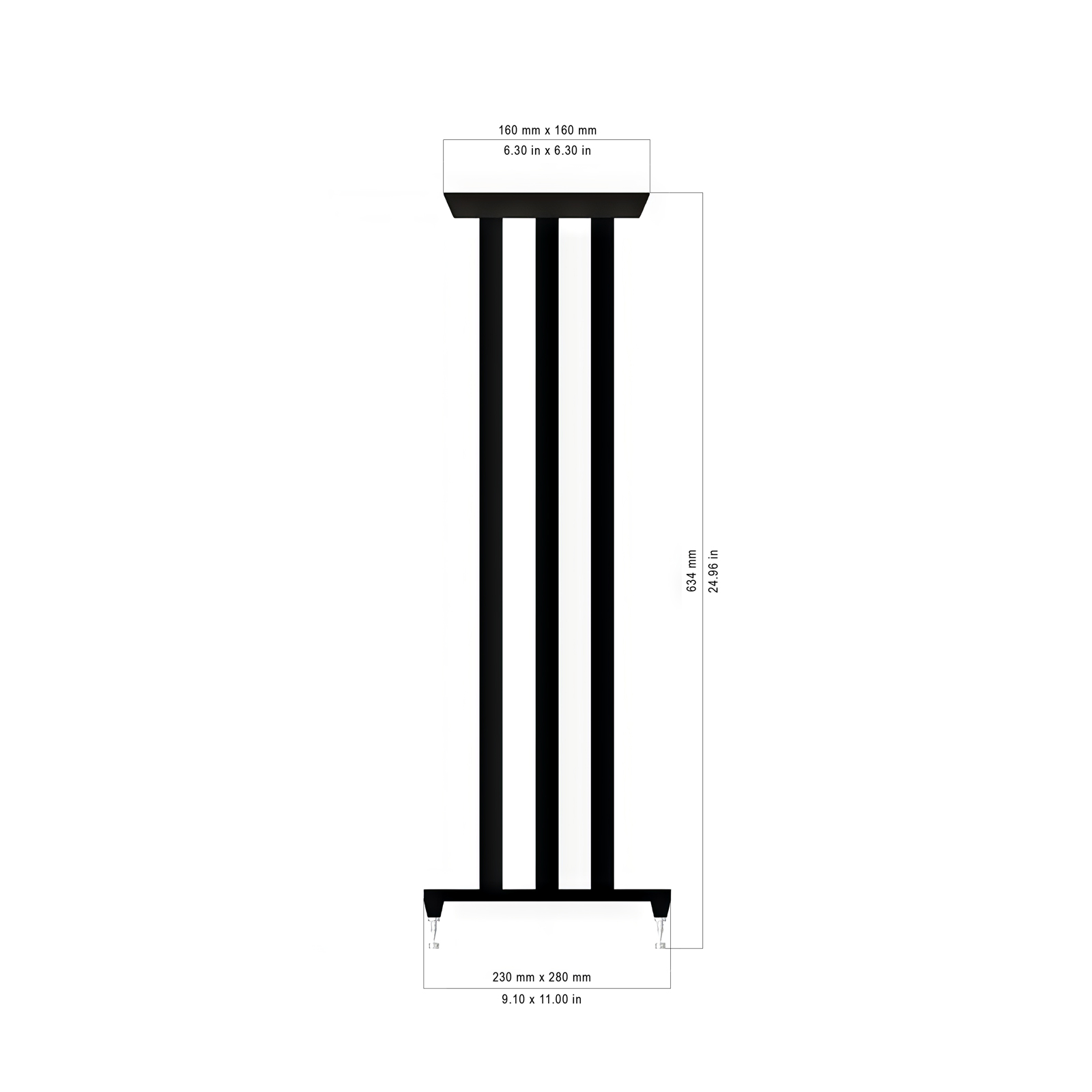 Front of Solidsteel NS-6 Five-Column Speaker Stands