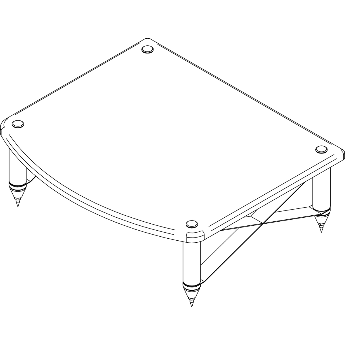 Pangea Audio Vulcan X-Brace Amplifier Floor Stand - Rosenut Shelf - Demo