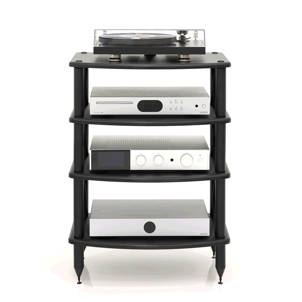 Pangea Audio Vulcan X-Brace 4-Shelf Audio Rack - Black Shelves - Demo