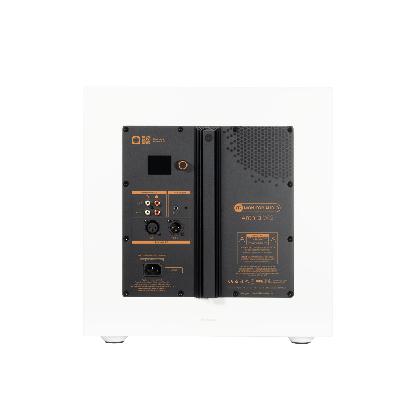 Back of Monitor Audio Anthra W12 Subwoofer