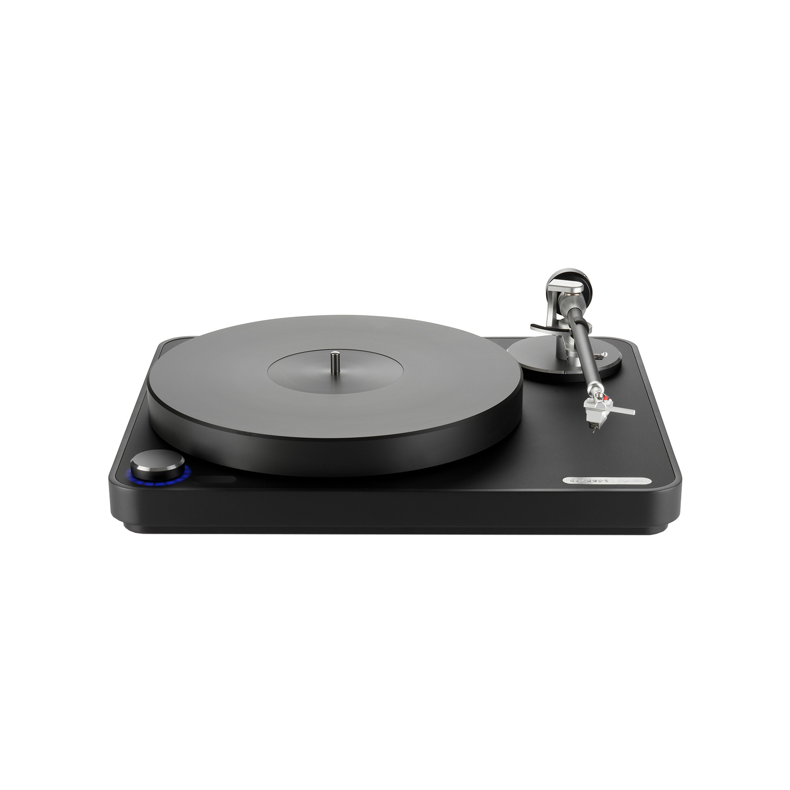 Full display of Clearaudio Concept Signature Turntable w/ Signature Black Satisfy Carbon Fiber Tonearm