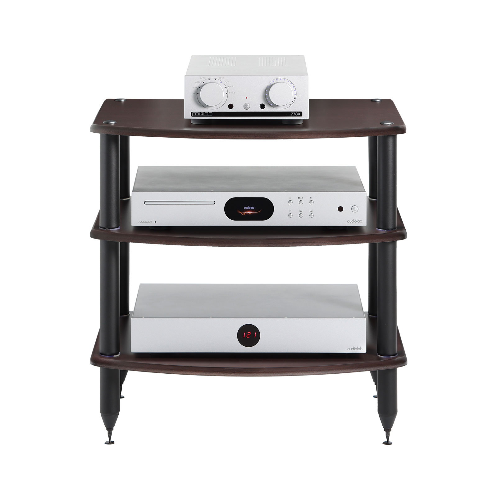 Pangea Audio Vulcan 3-Shelf Audio Rack - Espresso Shelves