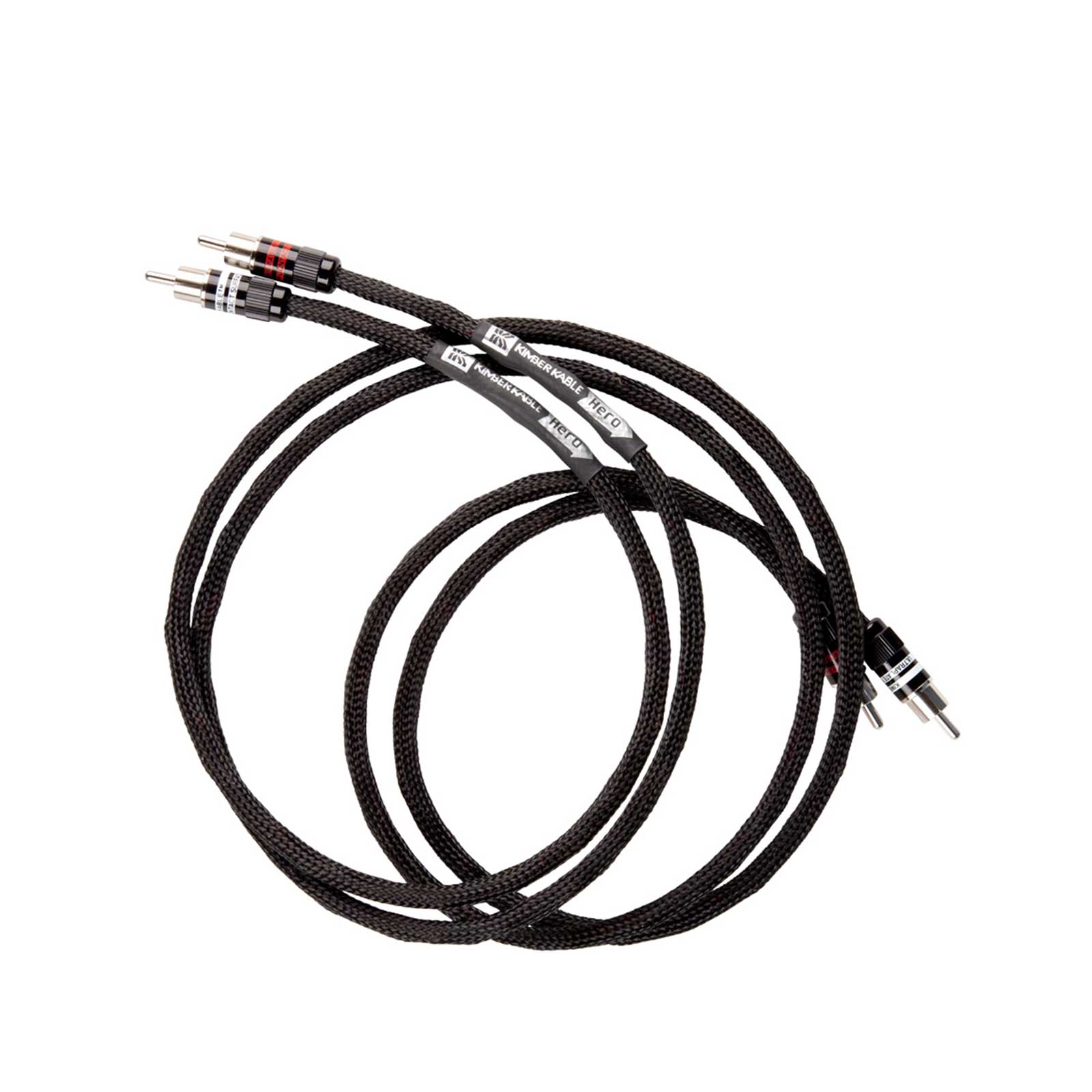 Kimber Kable Hero Interconnect Cable - Pairs & Singles - Ultraplate Black RCA's - Various Lengths