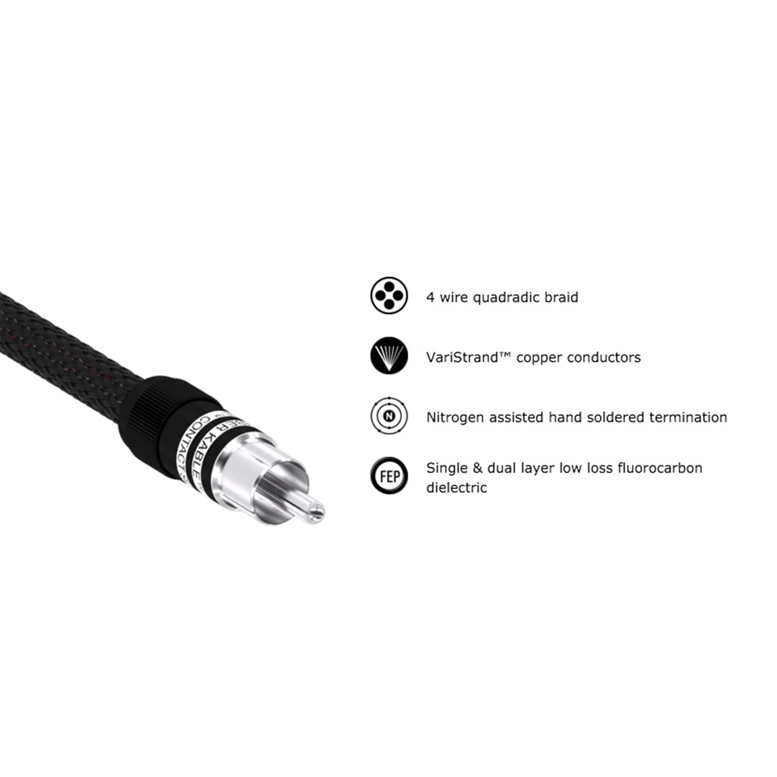 Kimber Kable Hero Interconnect Cable - 3.0 Meter - Ultraplate Black RCA to RCA - Pair
