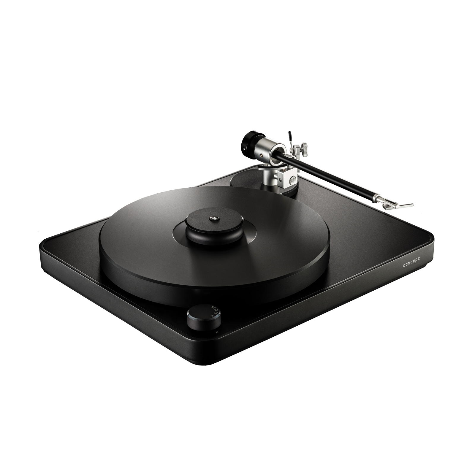 Angle view of Clearaudio Concept Black Turntable