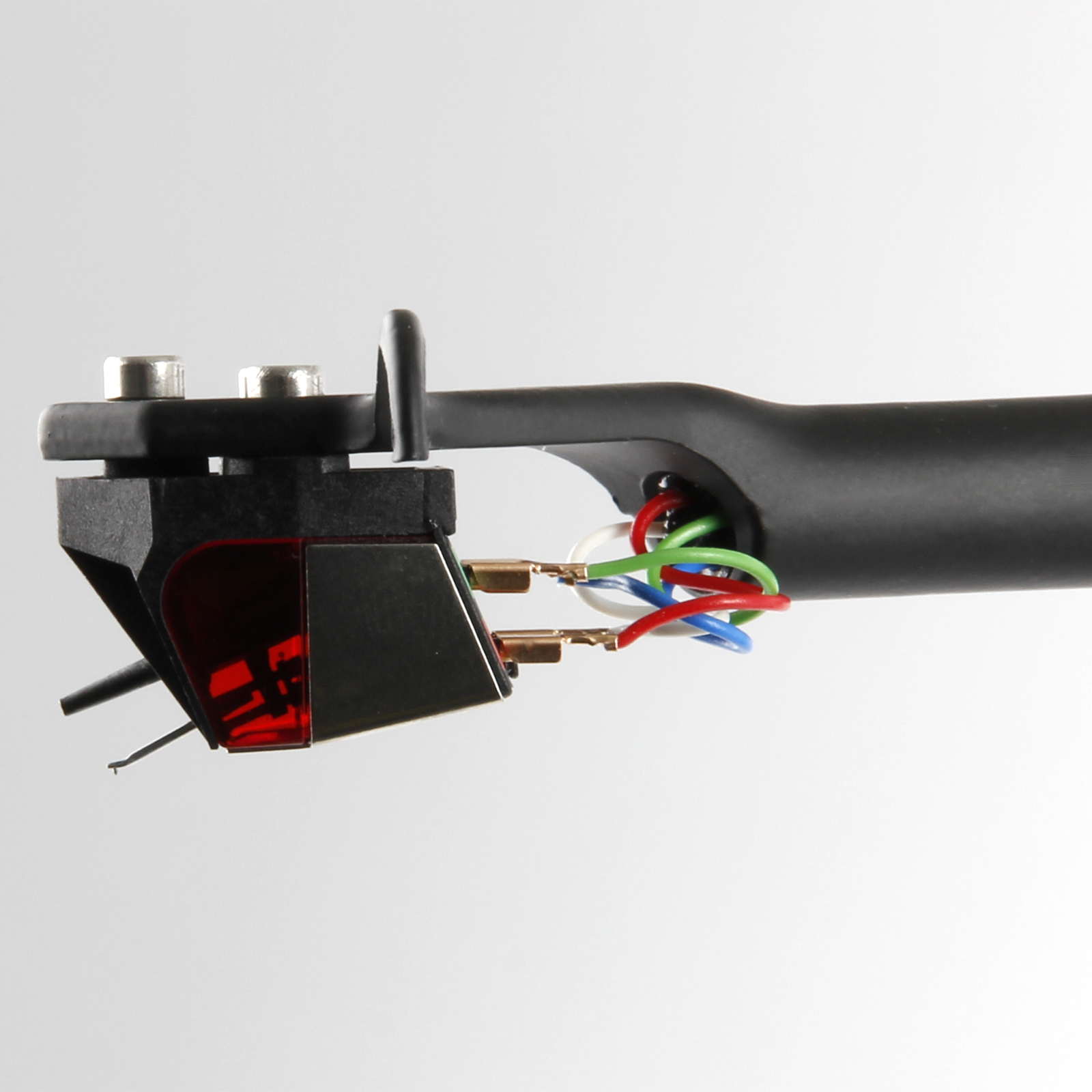 Gloss White Rega Planar 2 Turntable cartridge detail