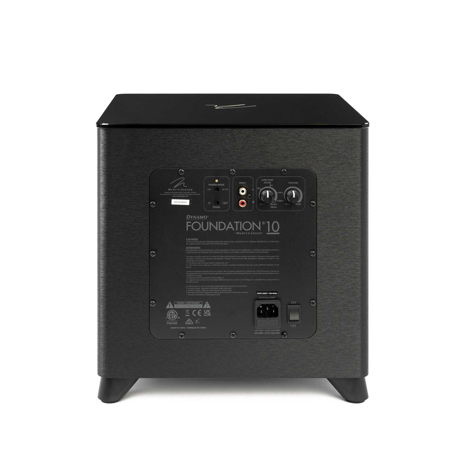 Front of MartinLogan Dynamo Foundation 10 Powered Subwoofer