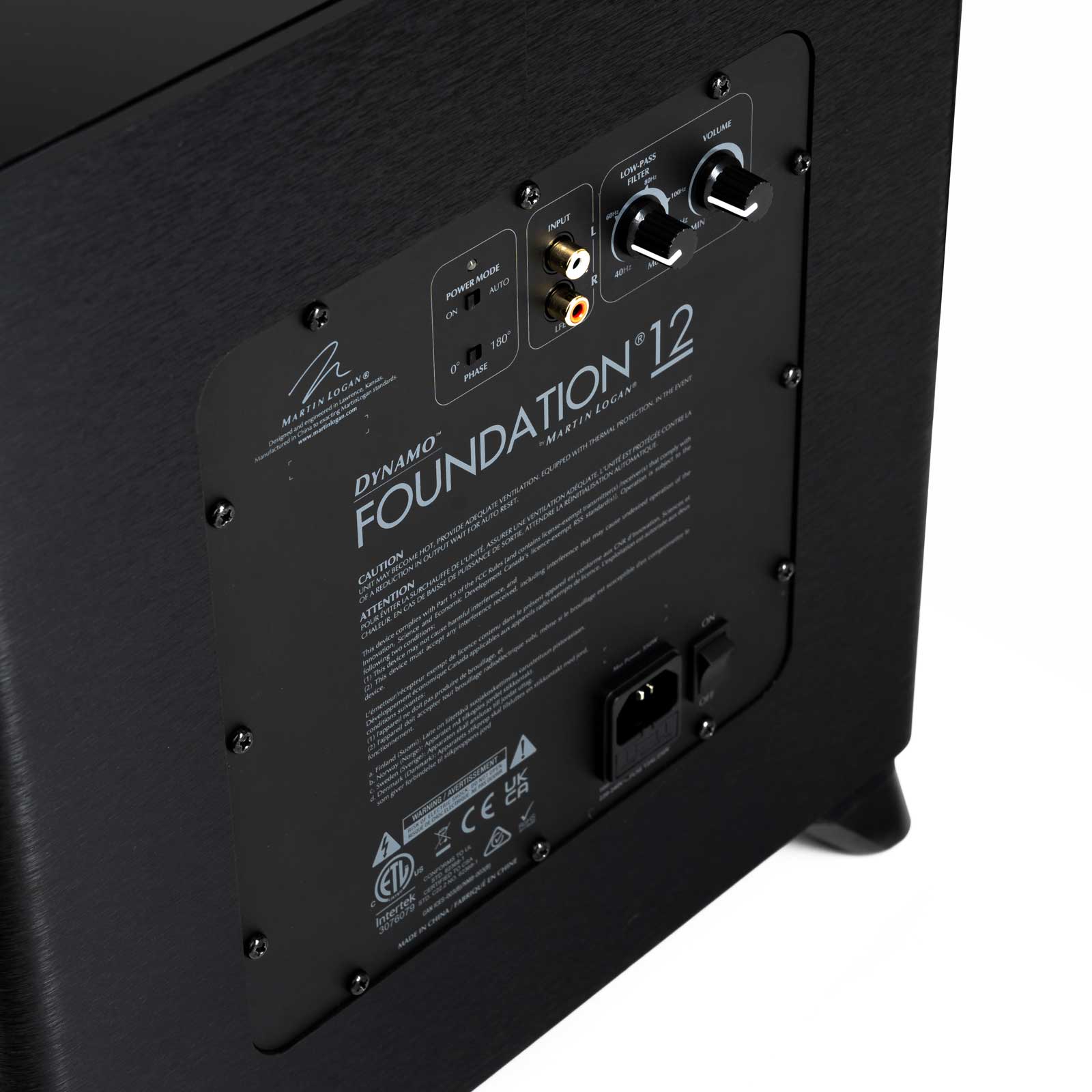 Back of MartinLogan Dynamo Foundation 12 Powered Subwoofer