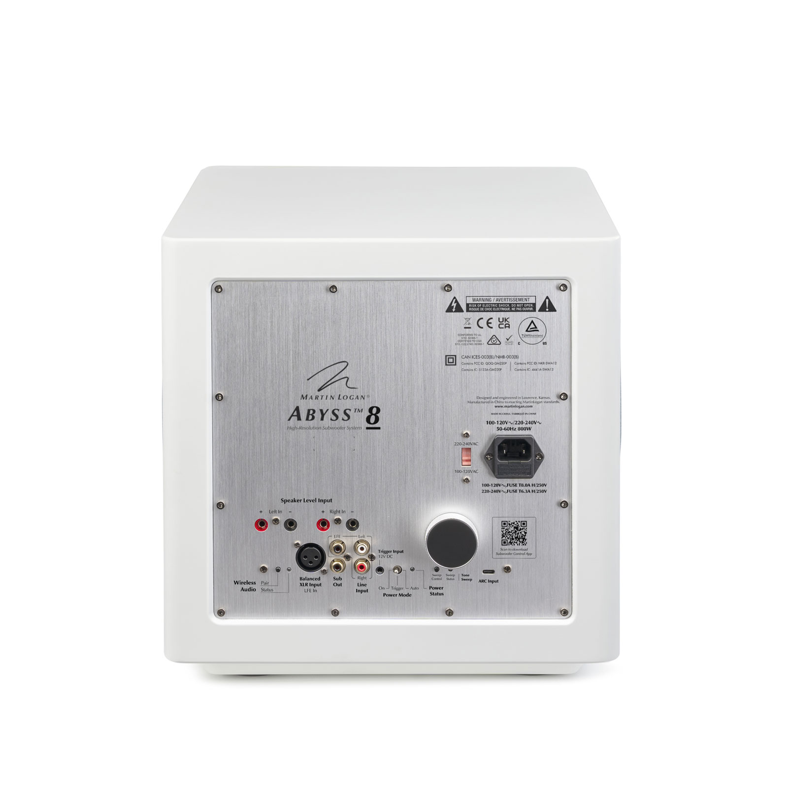 Back of MartinLogan Abyss 8 Powered Subwoofer