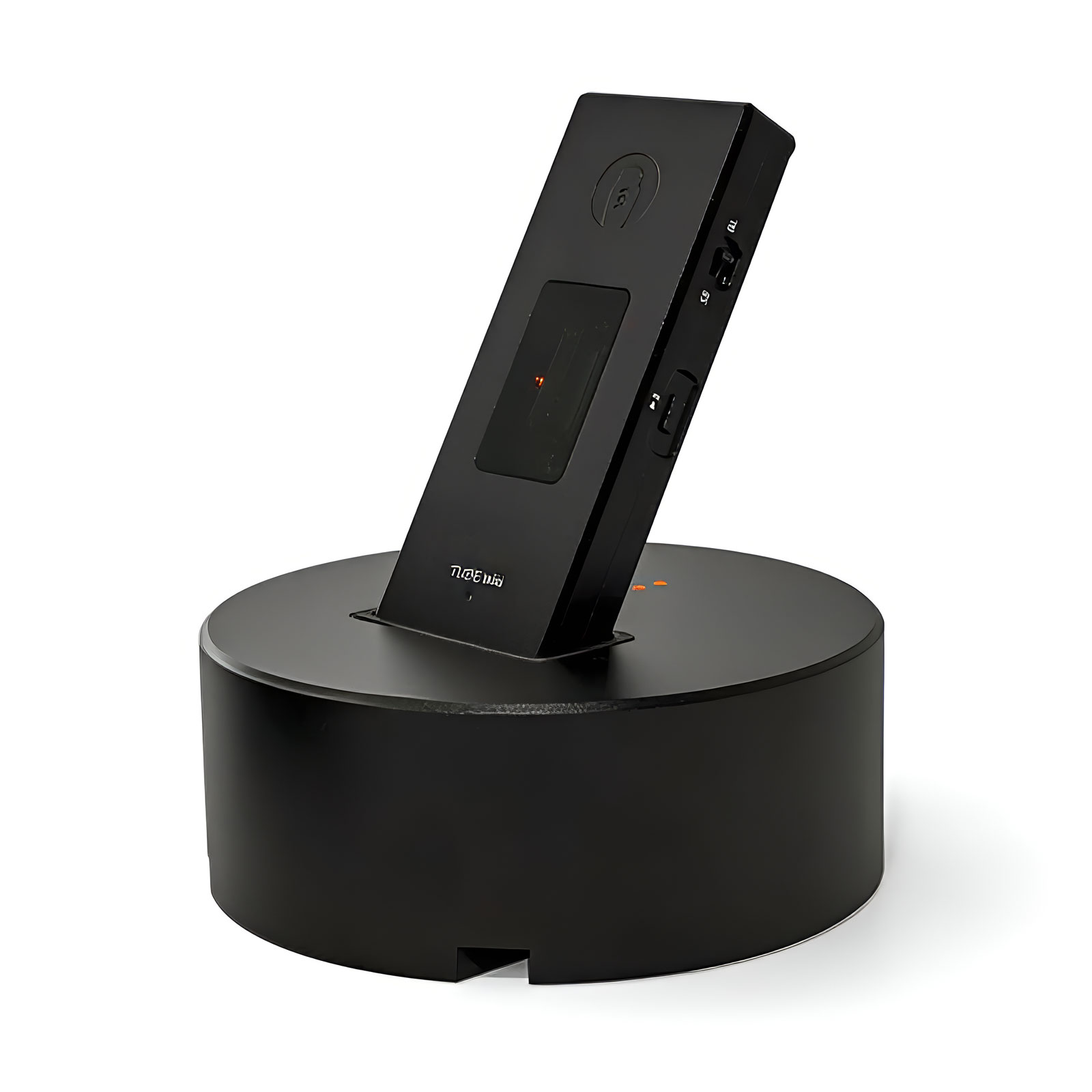 Woo Audio TUBE mini Balanced Headphone Amplifier and DAC - Black angle view on a stand