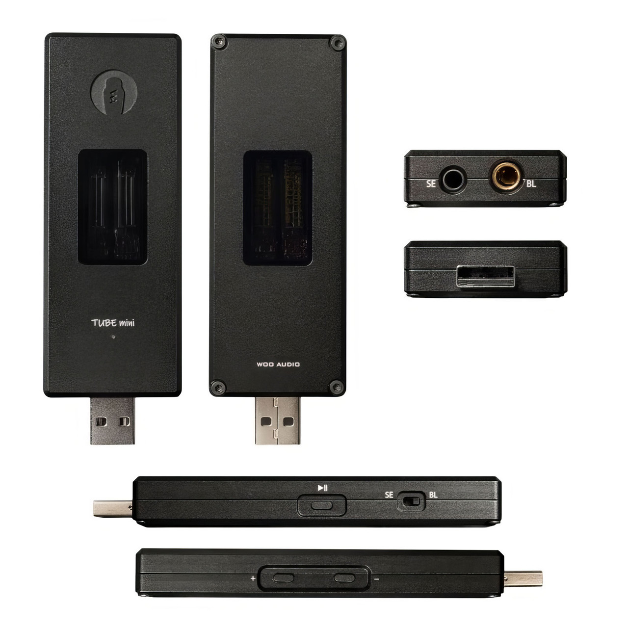 Woo Audio TUBE mini Balanced Headphone Amplifier and DAC - Black all sides
