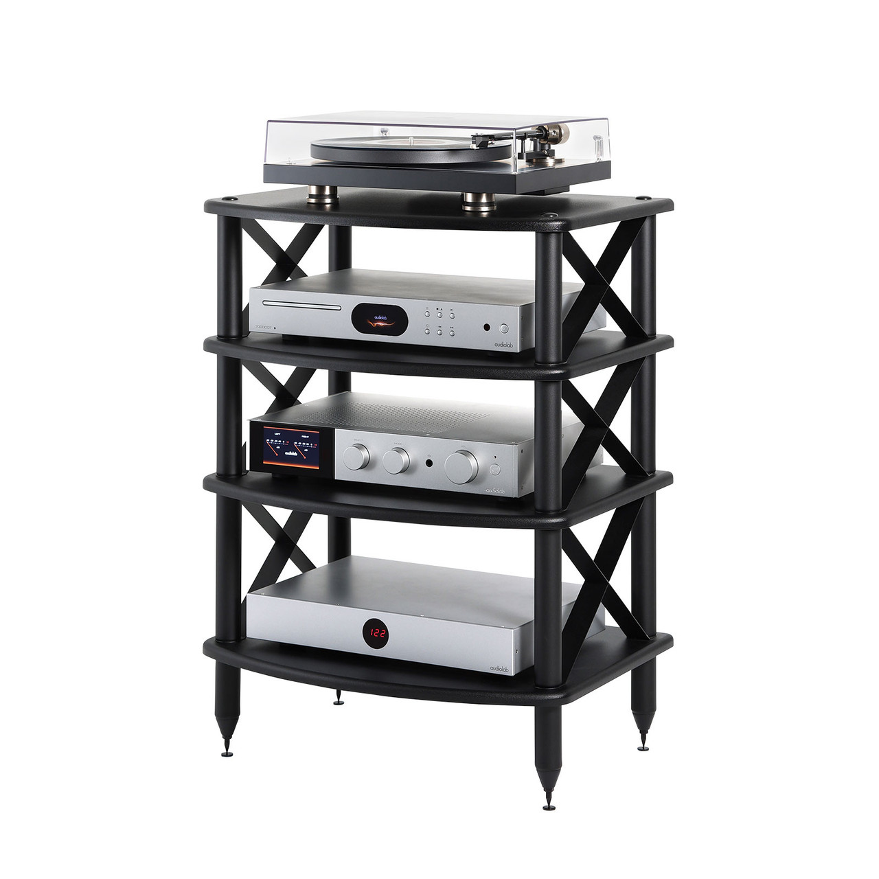 Pangea Audio Vulcan X-Brace 4-Shelf Audio Rack - Select  Finishes
