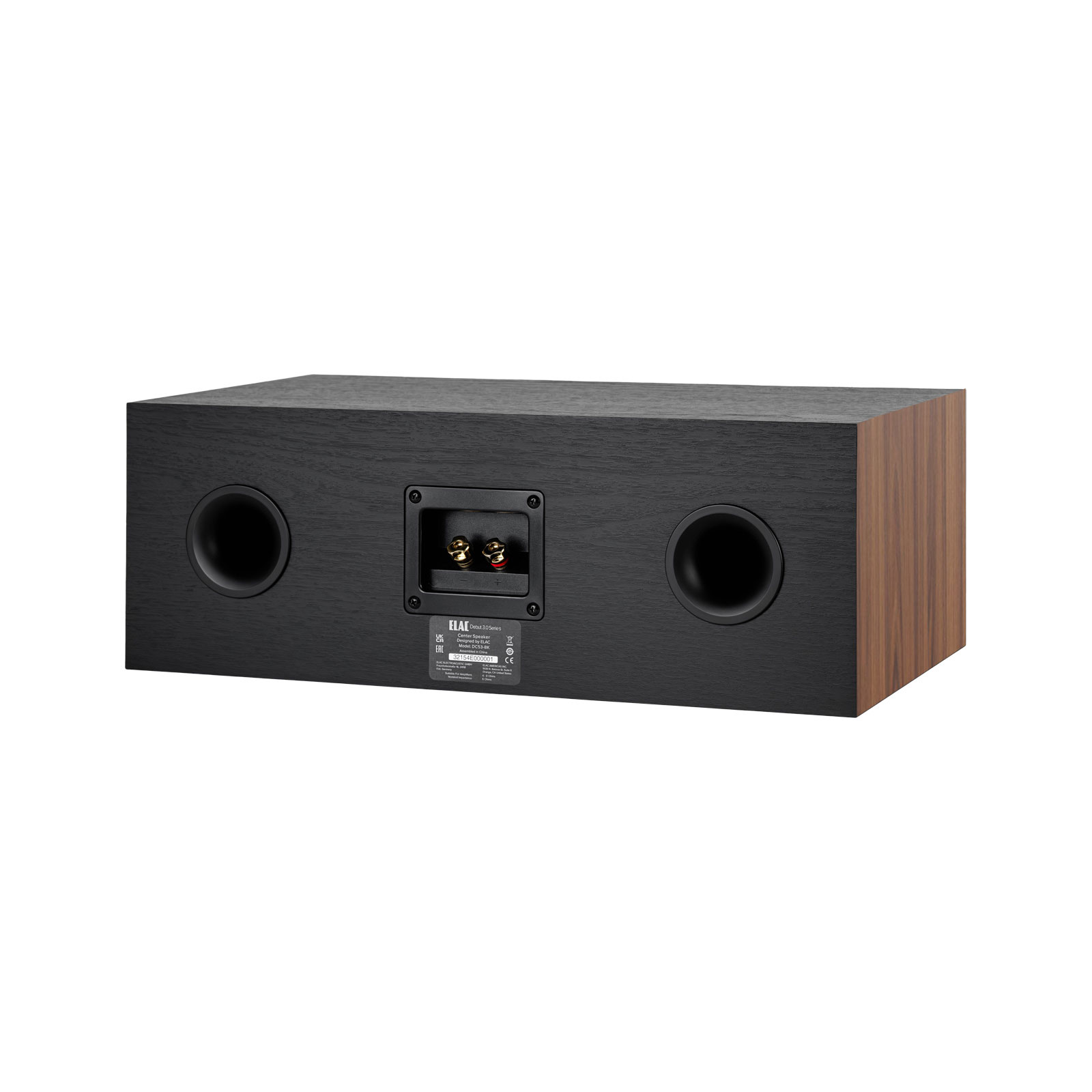 ELAC Debut 3.0 C5.3 Center Channel Speaker - Walnut - Audio