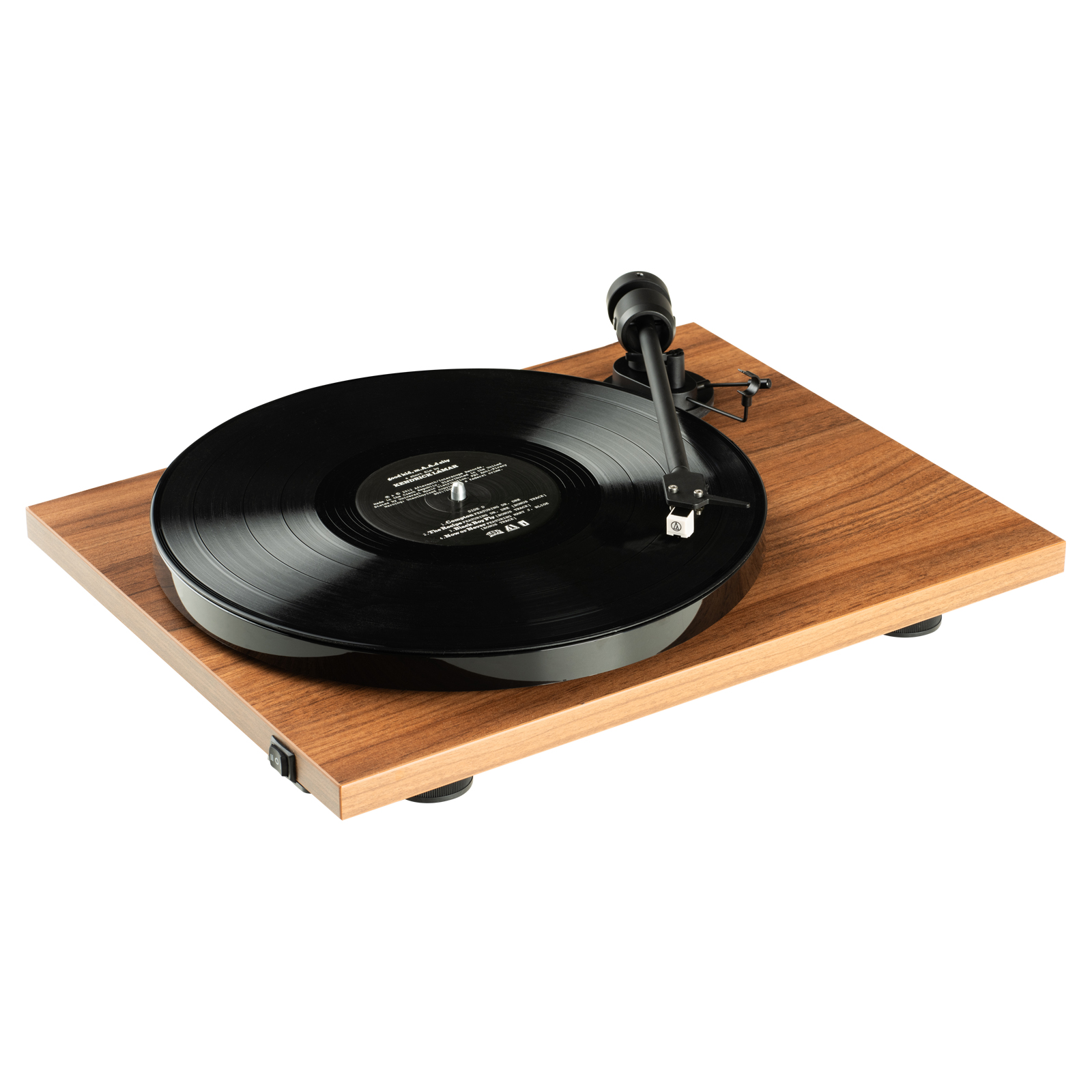 Side angle view of Pro-Ject E1 Turntable