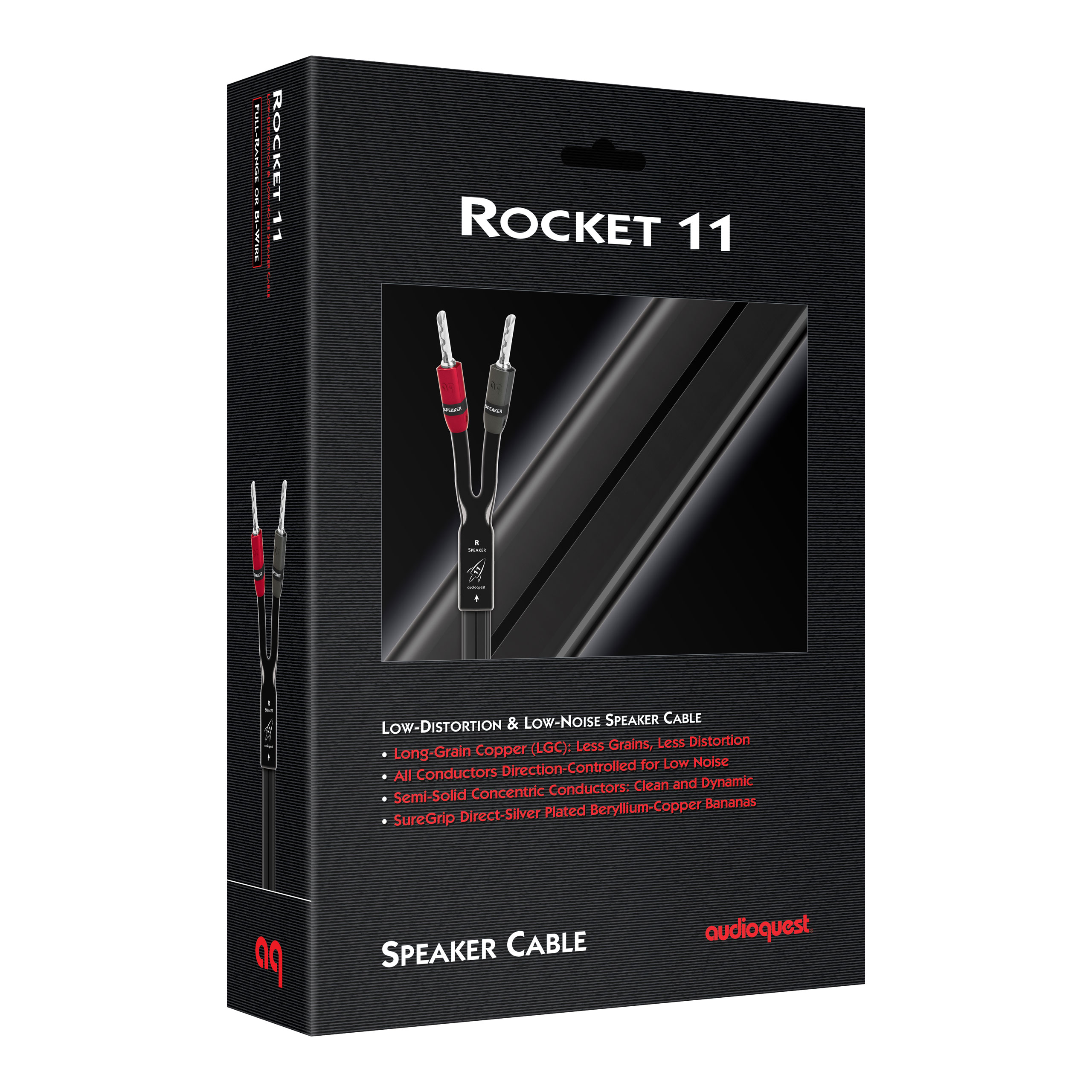 Back of box for AudioQuest Rocket 11 Speaker Cable - BFA Bananas to BFA Bananas