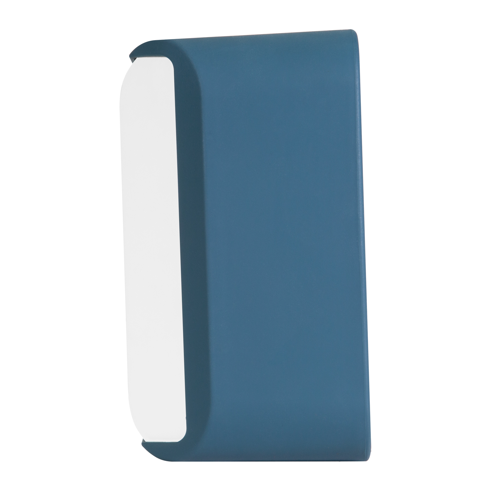 Side view of blue Bluesound PULSE FLEX Skin