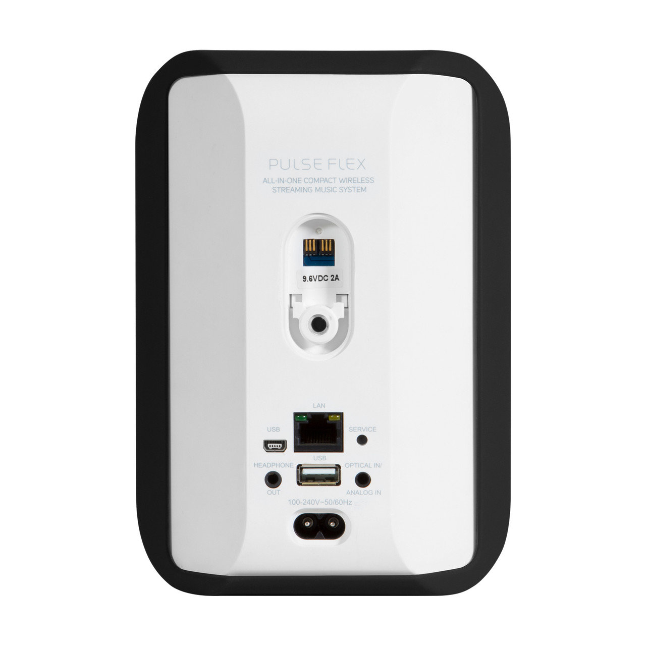 Back of black Bluesound PULSE FLEX Skin