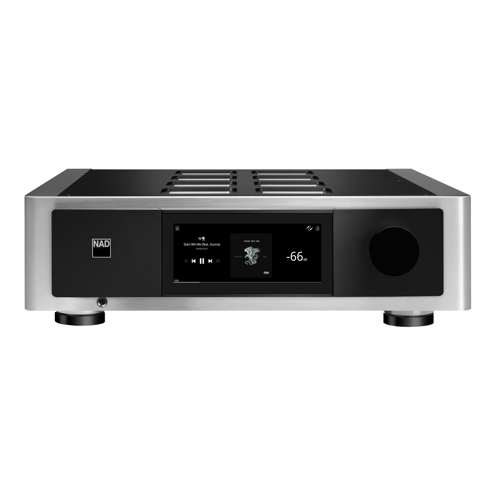 Front of NAD M33 V2 Master Series BluOS Streaming Amplifier
