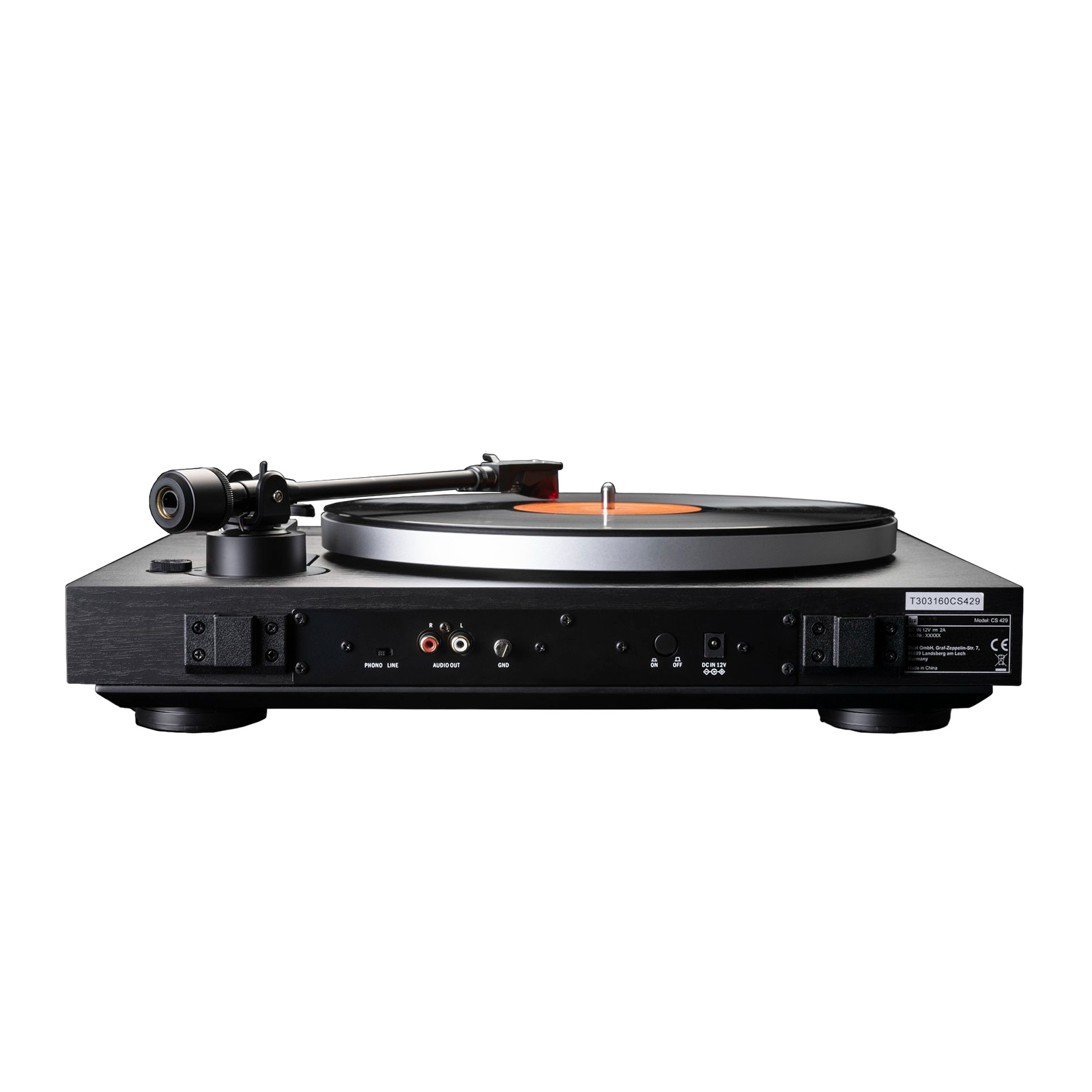 Back view of the Dual CS 429 Fully Automatic 3-Speed Turntable