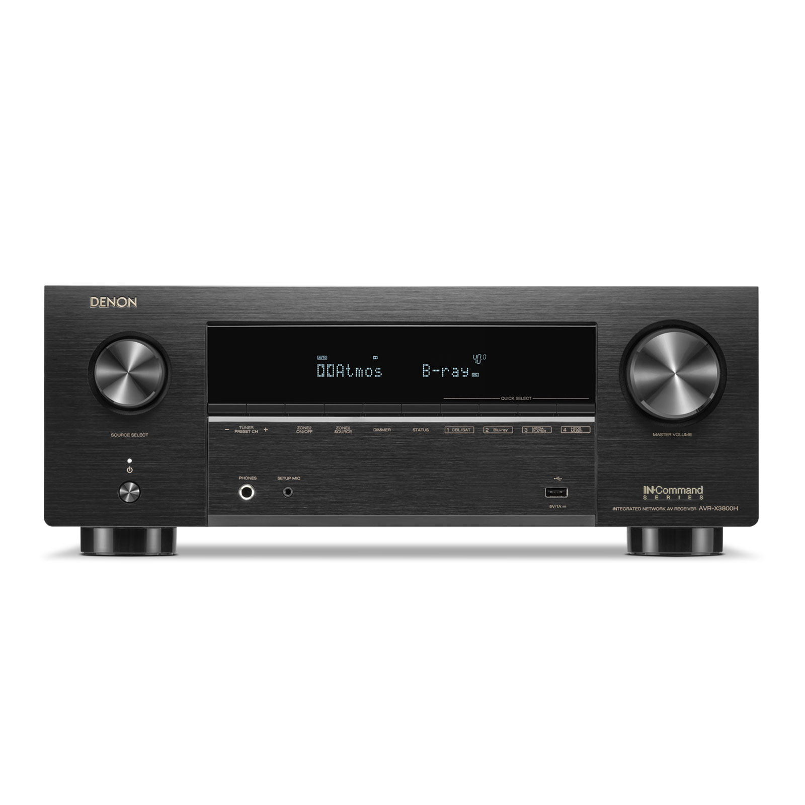 front of Denon AVR-X3800H 7.2 Channel 8K AV Receiver w/ HDMI