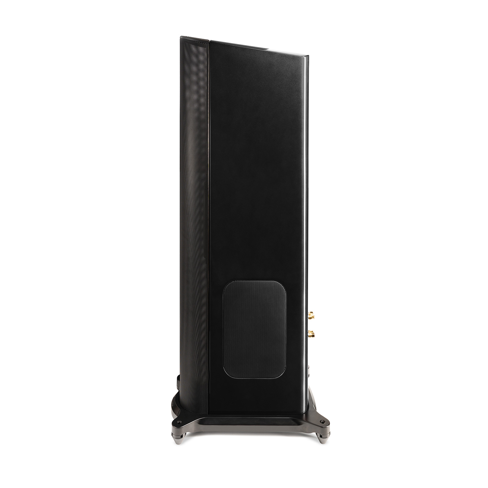 Side of piano black GoldenEar T44 Hybrid Floorstanding Loudspeaker