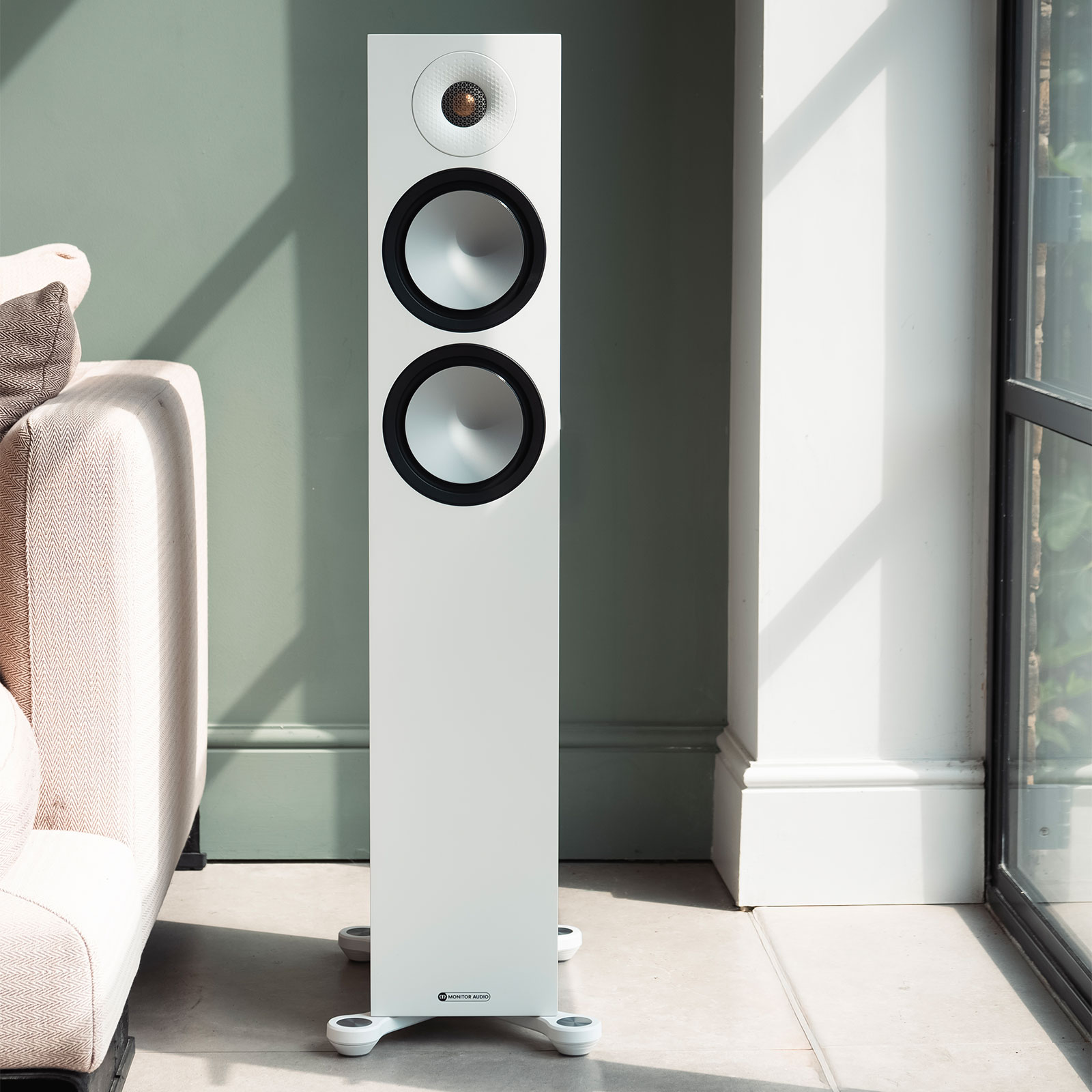 Monitor Audio Bronze 300 7G Floorstanding Speaker- White - Each