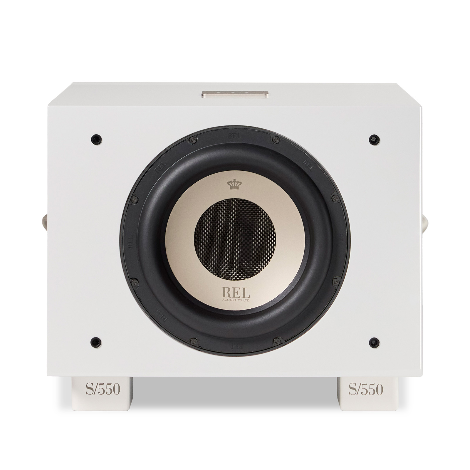 Front of REL Acoustics S/550 10 Inch Powered Subwoofer 