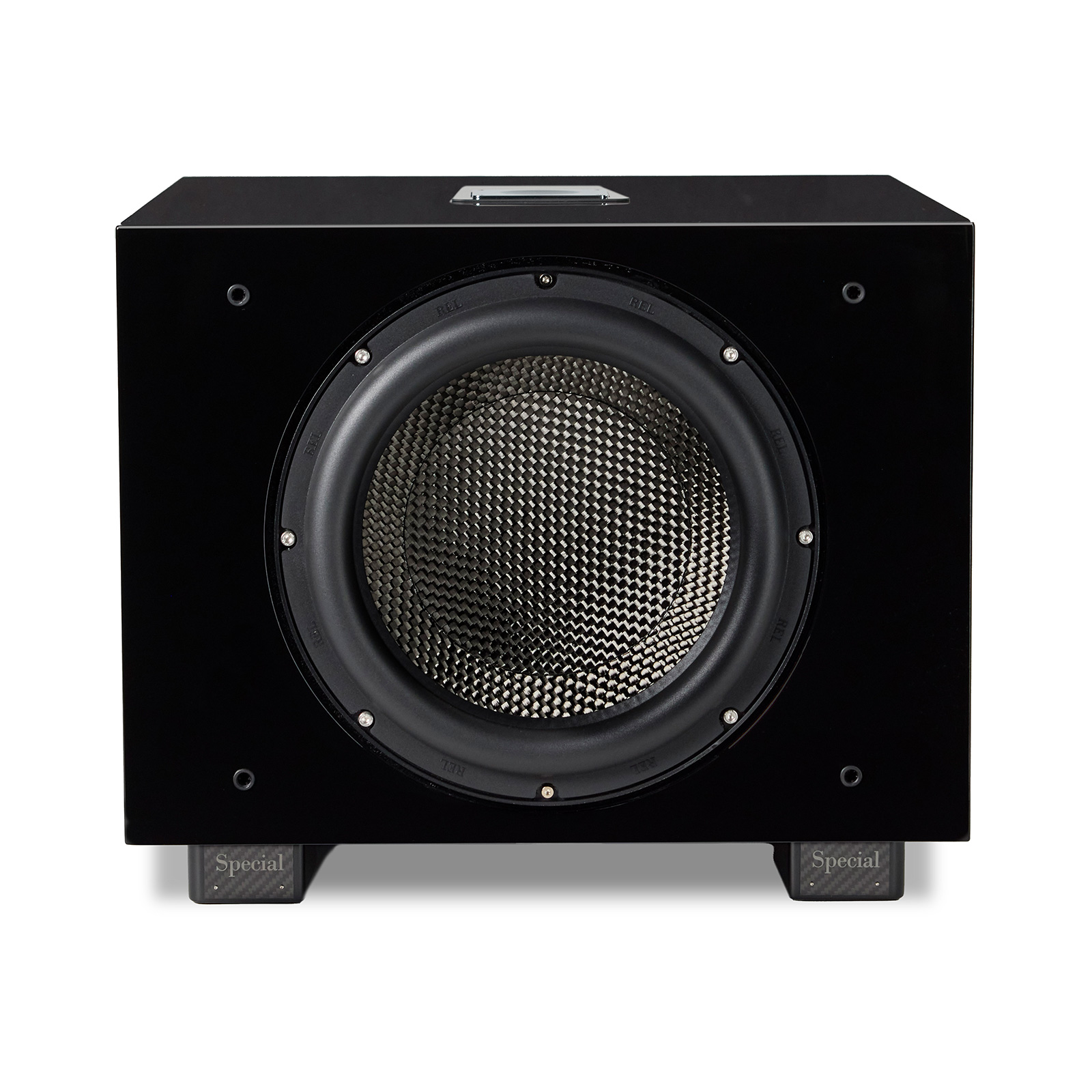 front of REL Carbon Special Black Label Subwoofer
