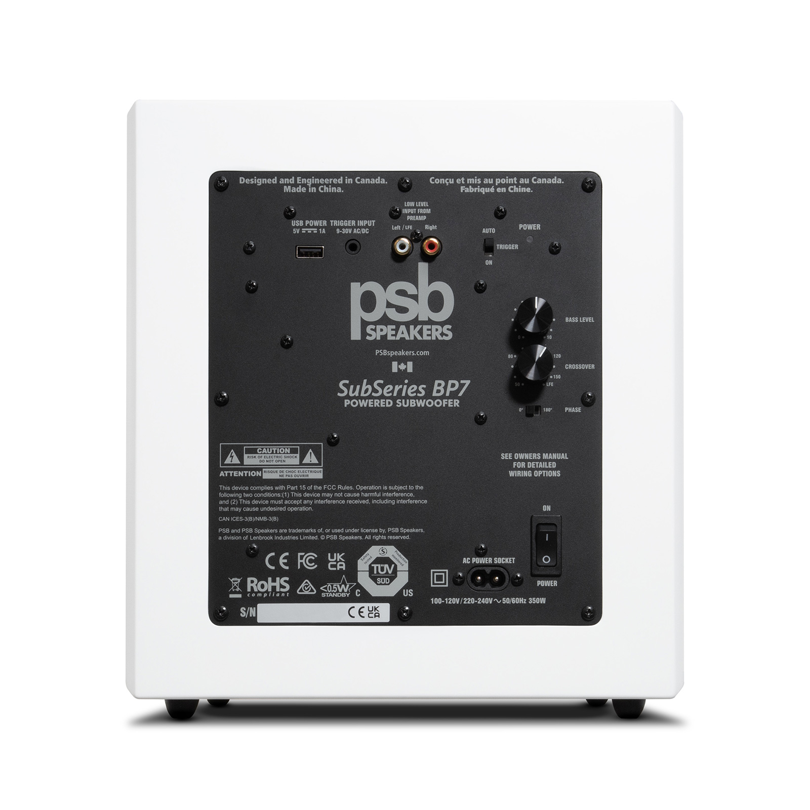 Back of PSB SubSeries BP7 Subwoofer 