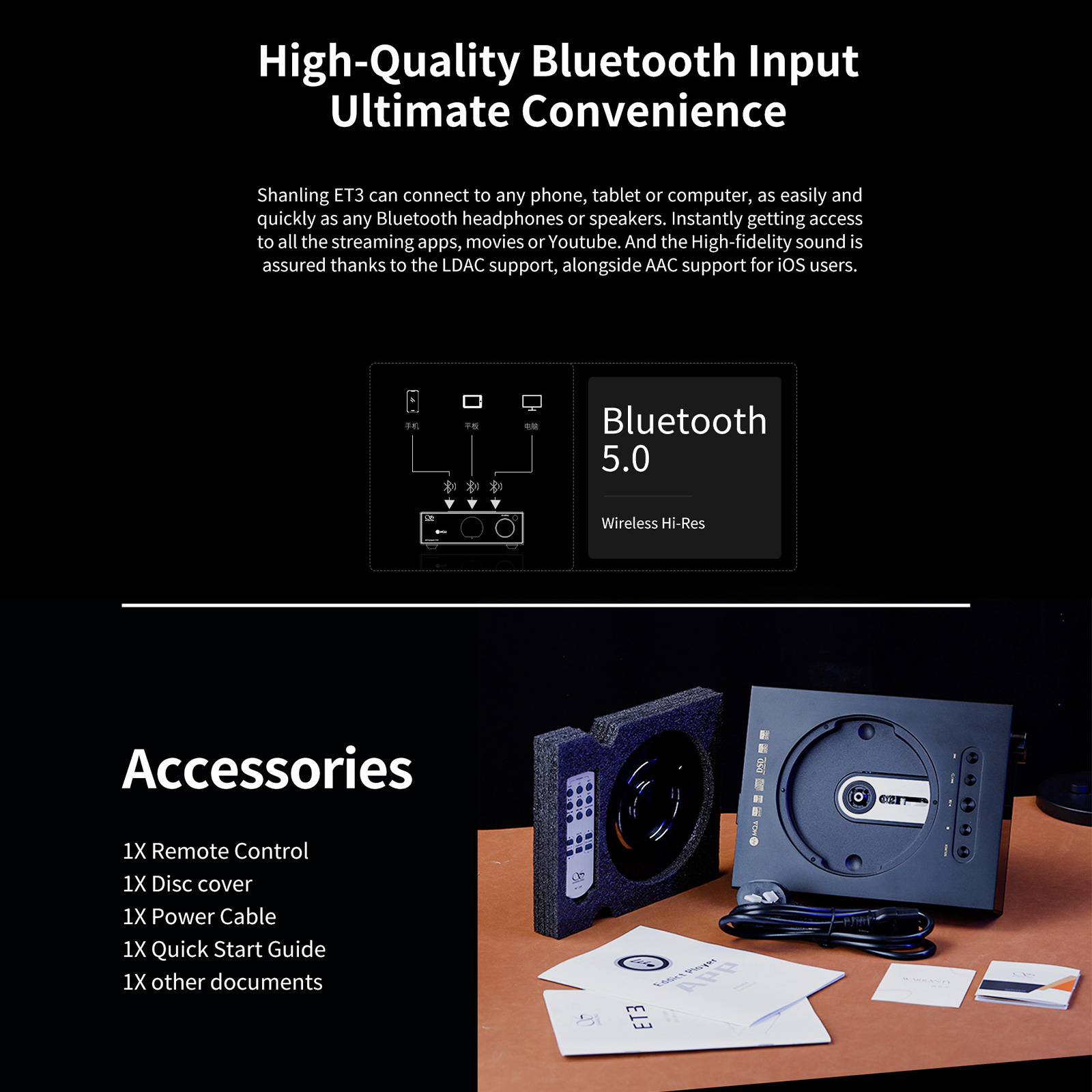 Features of Shanling ET3 Digital Transport