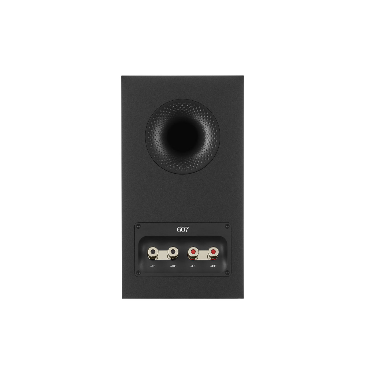 Back of Bowers & Wilkins 607 S3 Bookshelf Speakers