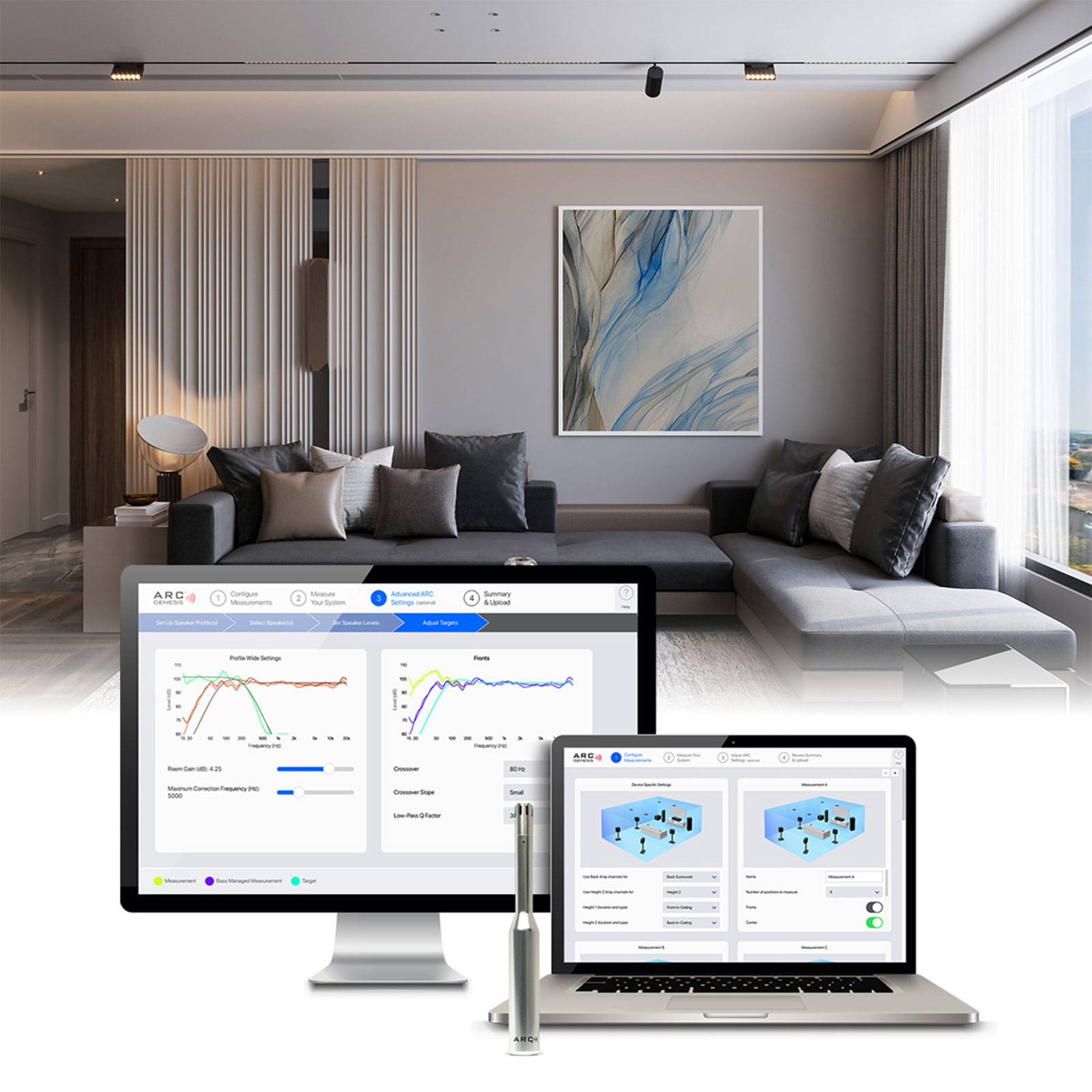Arc calibration illustration for MartinLogan Grotto 12 Powered Subwoofer