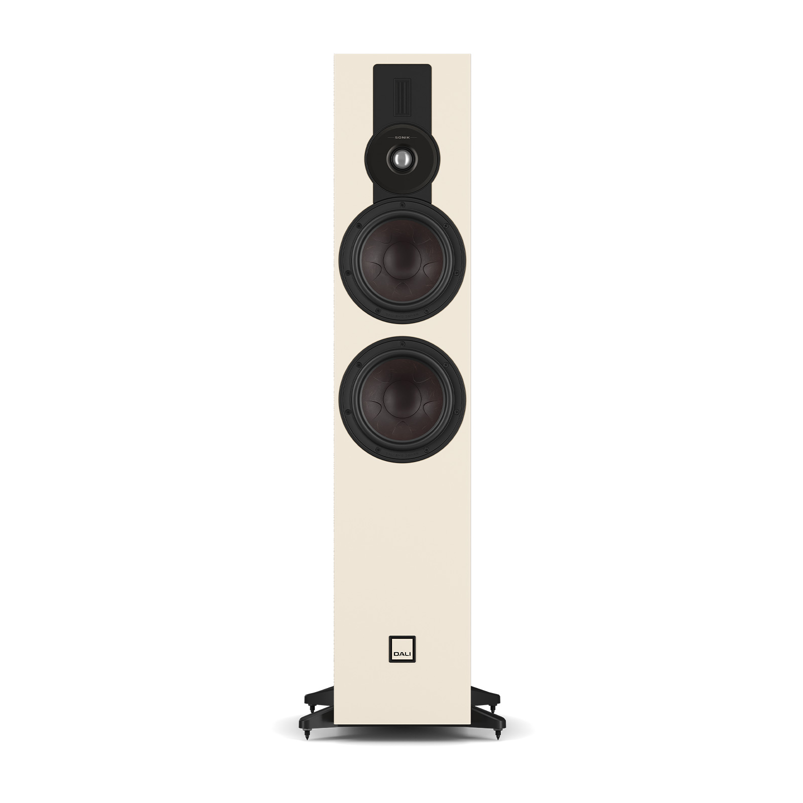 Front on view of DALI SONIK 7 Tower Loudspeaker in natural oak