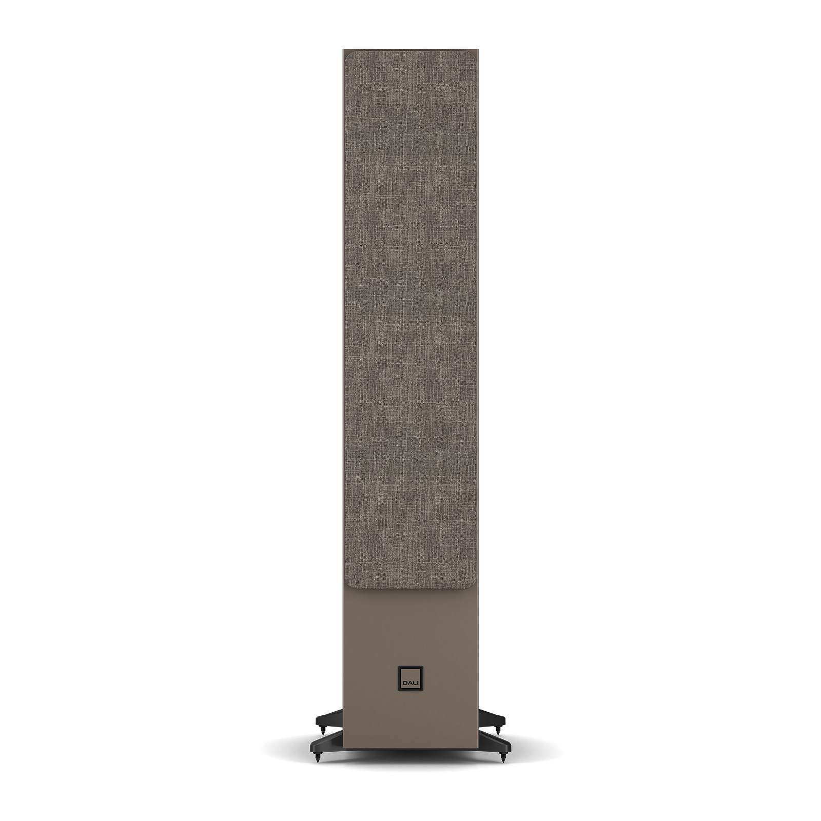 Front view of DALI SONIK 9 Tower Loudspeaker in walnut with grill