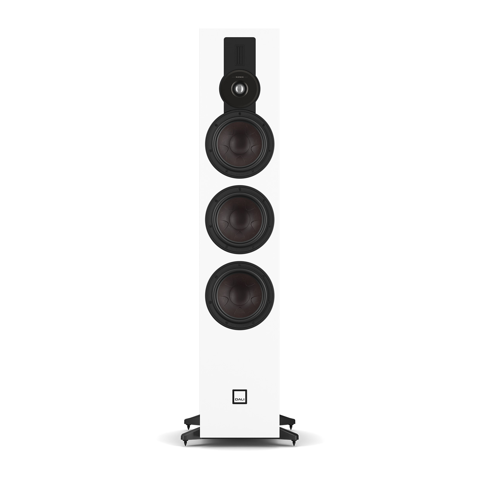 Front view of DALI SONIK 9 Tower Loudspeaker in white