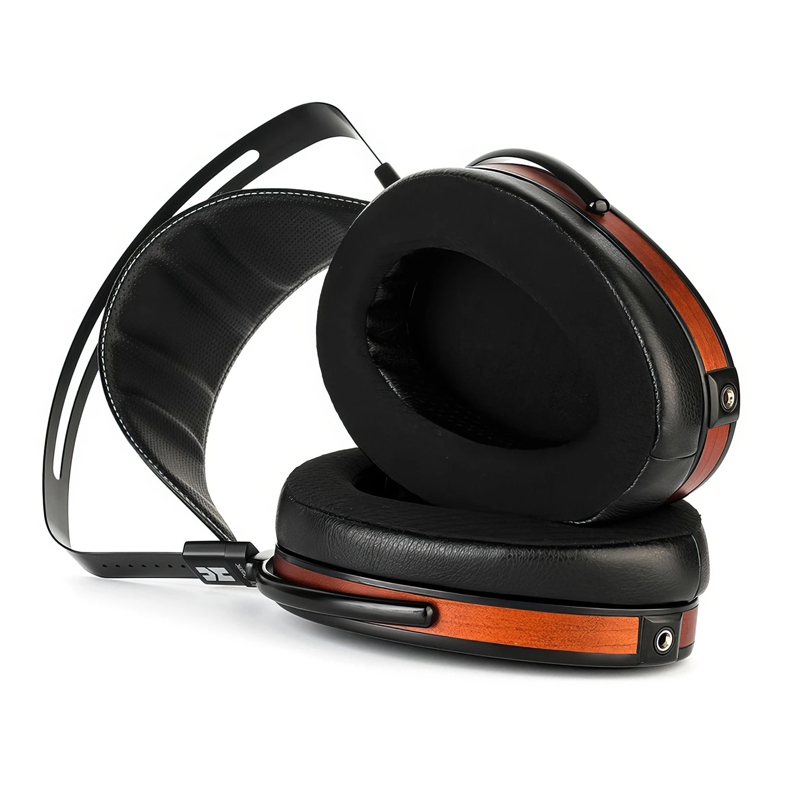 HiFiMAN Arya Organic headphone from above showing ergonomic headband and suspension strap